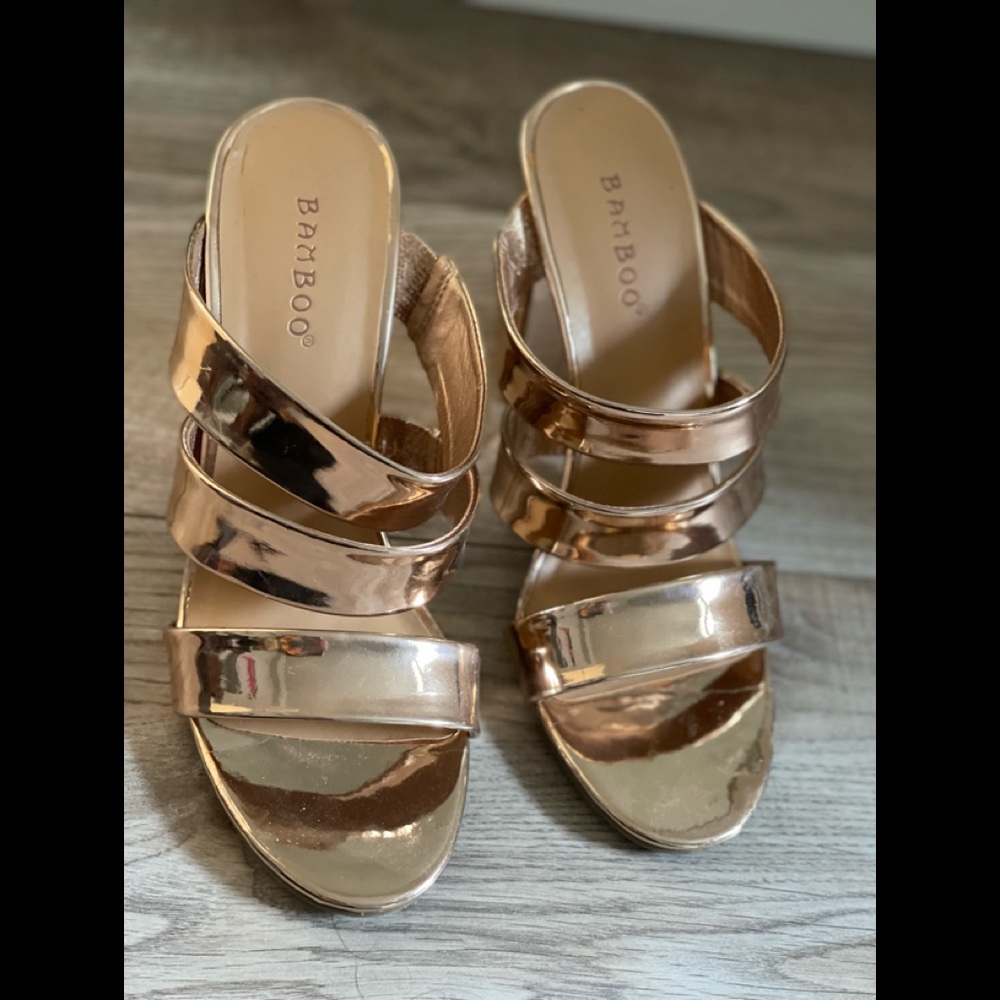 Gold strappy sandals